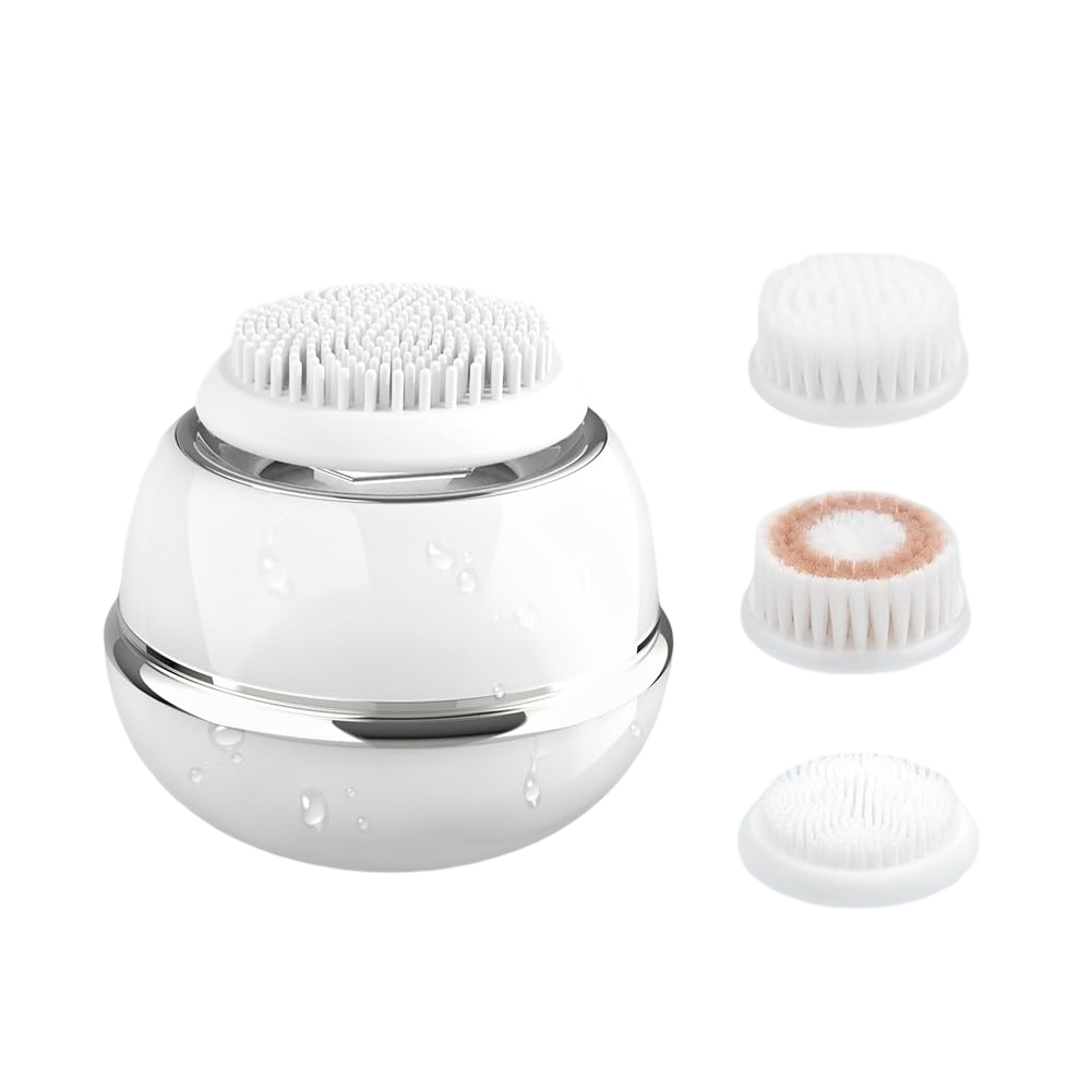 Facial Cleansing Brush Face Scrubber with 3 Brush Heads Wireless Charging Face Cleansing Brush for Skin Exfoliation Deep Facial Cleanser Brush Kimairay Face Scrubber for Women/Men