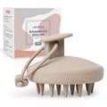 AIMIKE Scalp Massager Shampoo Brush 100% Soft Silicone Scalp Scrubber Scalp Exfoliator Brush for Dandruff Removal Scalp Massager for Hair Growth Wet Dry Hair Massager Shampoo Brush Khaki