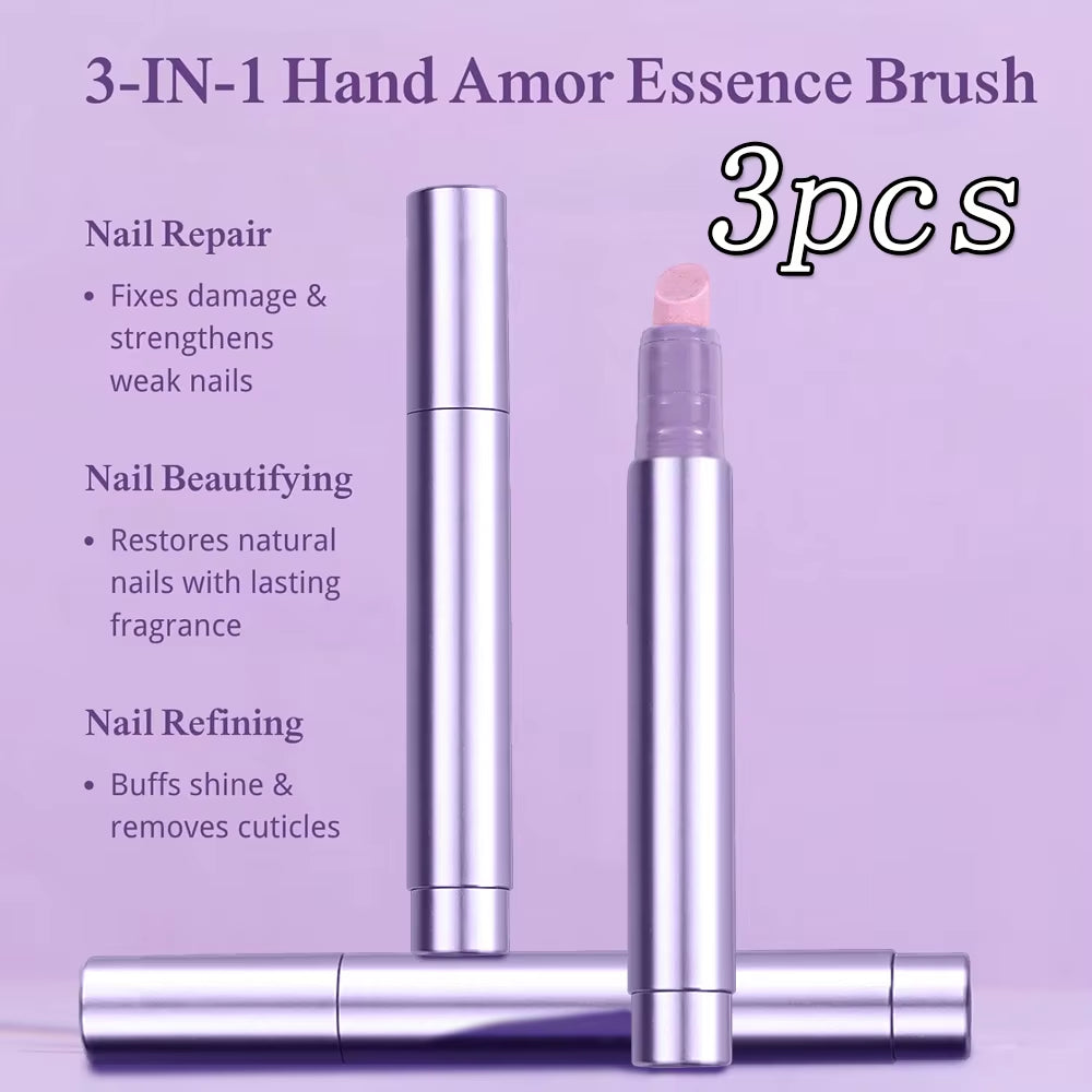 1/2/3PCS 3-In-1 Cuticle Oil Pen Deadskin Remover Cuticle Pusher Grinding Pen with Ceramic Tip Cuticle Remover Pen Nail Care Tool