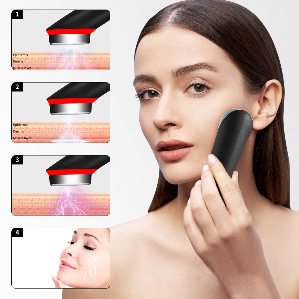 7 Color LED Light Vibration Eye & Face Massager – Red & Blue Light Therapy